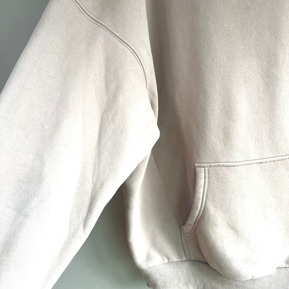 Oversized Beige Women's Pullover Hoodie Casual Comfy Loungewear Neutral Large - Picture 6 of 12